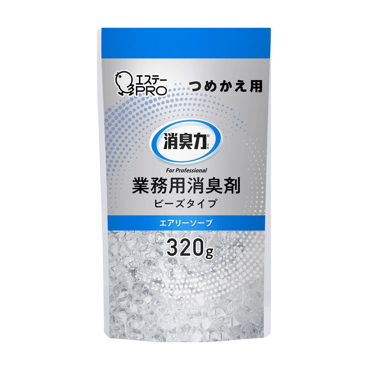 消臭力(業務用)ビーズタイプ ビーズタイプ・詰替用・エアリーソープ 消臭剤 25-2216-04 業務用 ビーズタイプ 320G(ツメカエ)エアリーソープ