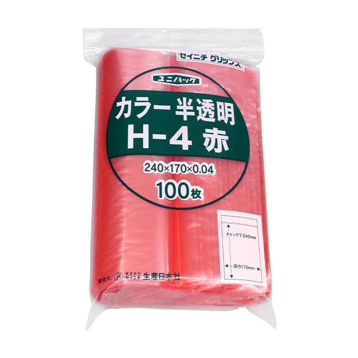 (19-7360-07)ユニパックカラー半透明 H-4(100ﾏｲｲﾘ) ﾕﾆﾊﾟｯｸｶﾗｰﾊﾝﾄｳﾒｲ 青【1袋単位】【2019年カタログ商品】